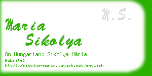 maria sikolya business card